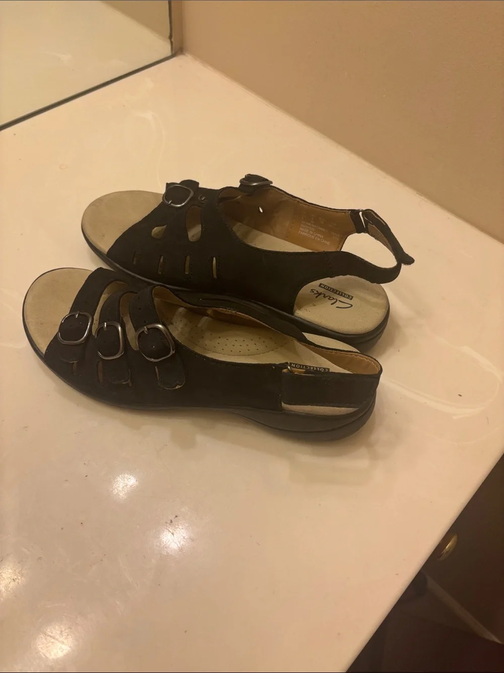 Clarks Black Women’s Buckle Slingback Sandals